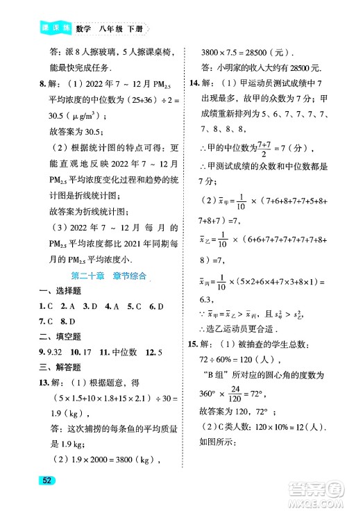 西安出版社2024年春课课练同步训练八年级数学下册人教版答案