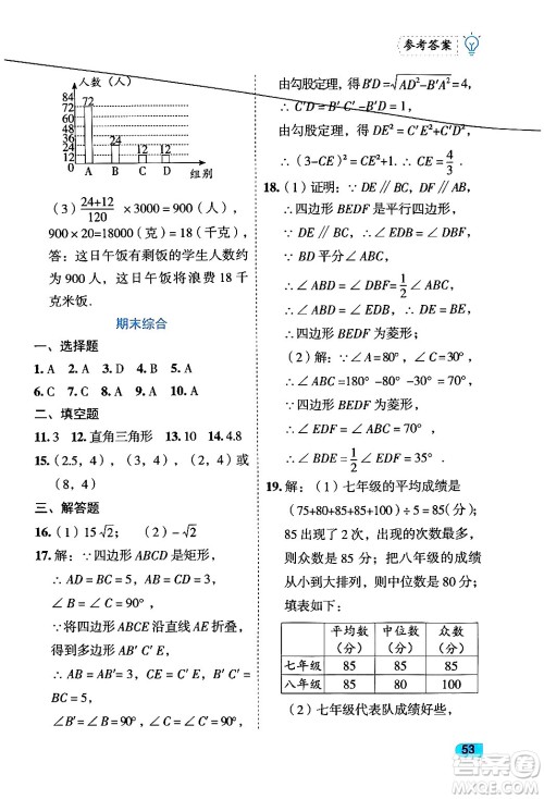 西安出版社2024年春课课练同步训练八年级数学下册人教版答案