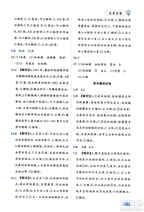 西安出版社2024年春课课练同步训练七年级生物下册人教版答案 西安出版社2024年春课课练同步训练七年级生物下册人教版答案