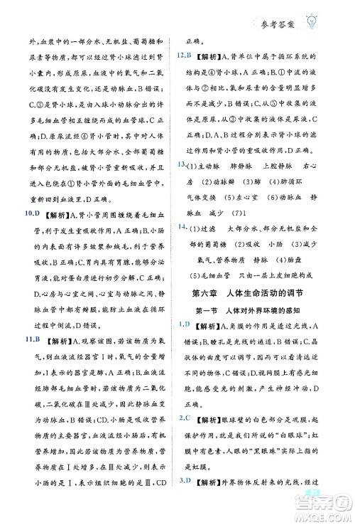 西安出版社2024年春课课练同步训练七年级生物下册人教版答案 西安出版社2024年春课课练同步训练七年级生物下册人教版答案