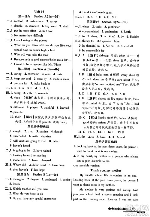 延边大学出版社2024年春品至教育一线课堂九年级英语下册人教版答案