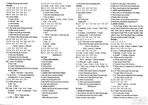 安徽师范大学出版社2024年春品优课堂六年级英语下册人教PEP版答案