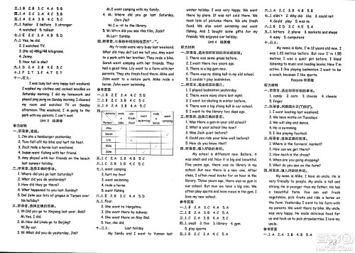 安徽师范大学出版社2024年春品优课堂六年级英语下册人教PEP版答案