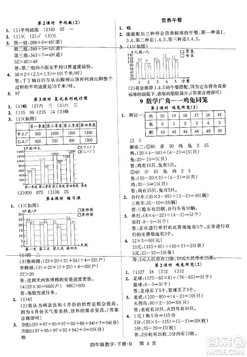 吉林教育出版社2024年春启航新课堂四年级数学下册人教版答案 吉林教育出版社2024年春启航新课堂四年级数学下册人教版答案