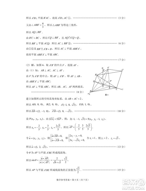 2024届3+3+3高考备考诊断性联考卷三数学试卷答案