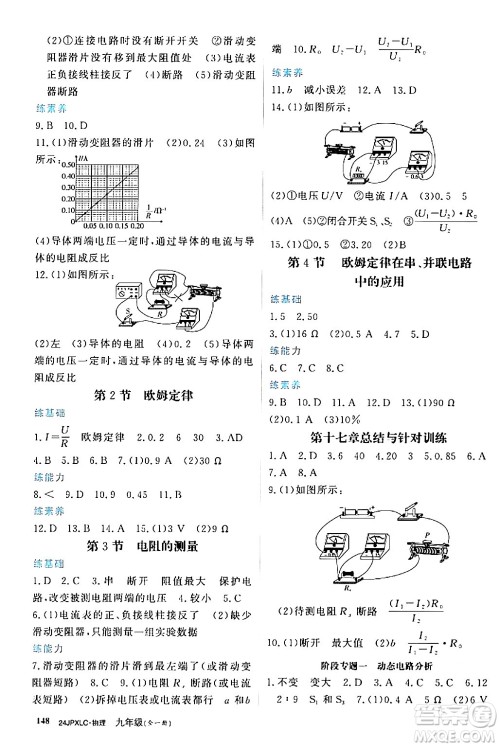 江西高校出版社2024年春金牌学练测创新作业设计九年级物理下册课标版答案