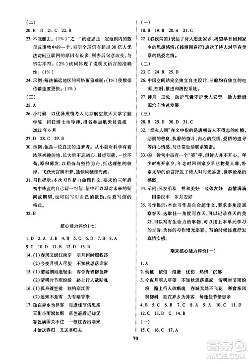 沈阳出版社2024年春培优小状元优秀三好生分层作业六年级语文下册通用版答案 沈阳出版社2024年春培优小状元优秀三好生分层作业六年级语文下册通用版答案