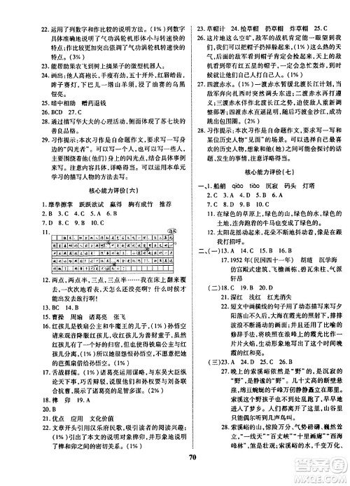 沈阳出版社2024年春培优小状元优秀三好生分层作业五年级语文下册通用版答案