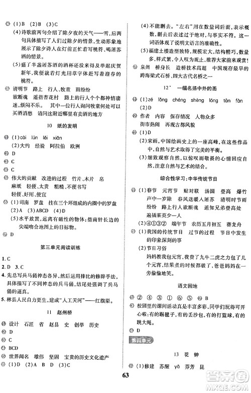 沈阳出版社2024年春培优小状元优秀三好生分层作业三年级语文下册通用版答案 沈阳出版社2024年春培优小状元优秀三好生分层作业三年级语文下册通用版答案