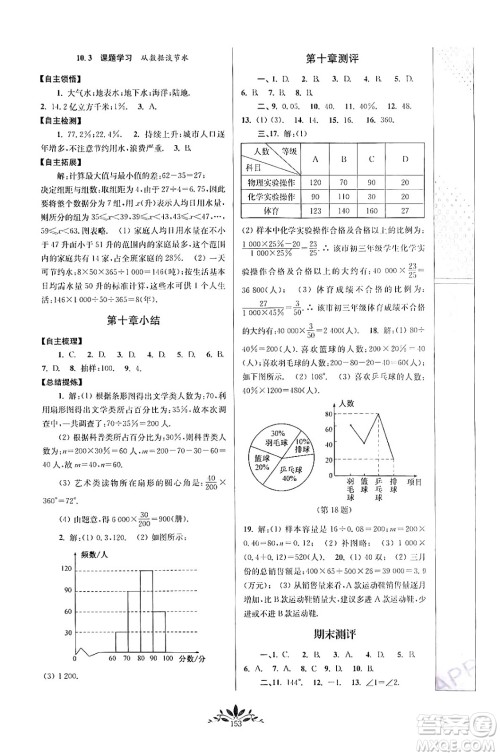 南京师范大学出版社2024年春新课程自主学习与测评七年级数学下册人教版答案