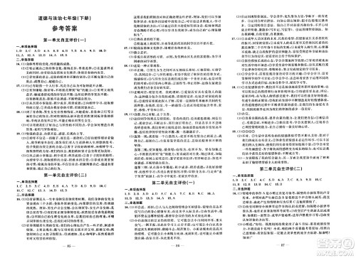 长江少年儿童出版社2024年春智慧课堂自主评价七年级道德与法治下册通用版答案