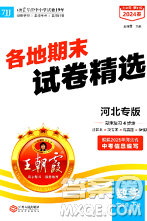 江西人民出版社2024年春王朝霞各地期末试卷精选七年级数学下册冀教版河北专版答案