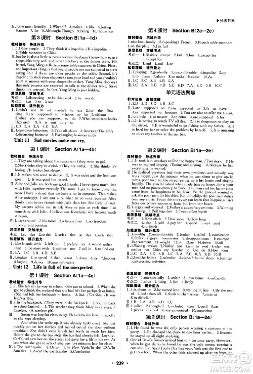 内蒙古大学出版社2024年春超越训练九年级英语下册人教版答案