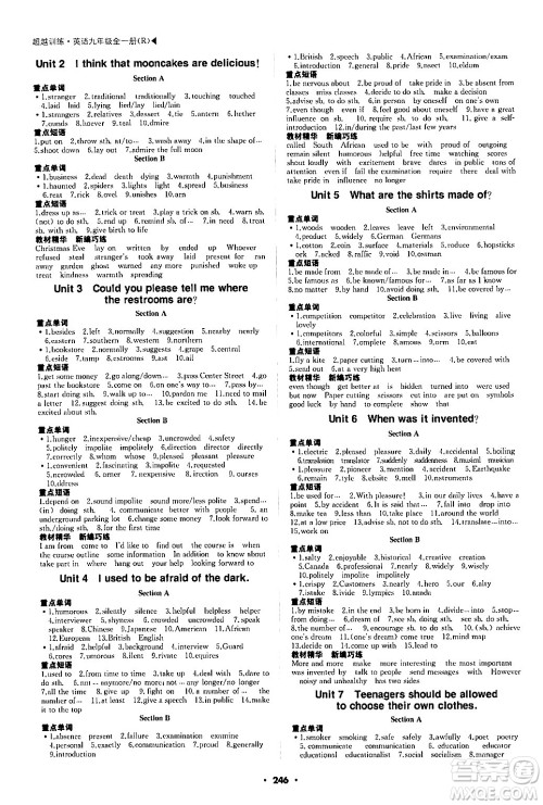 内蒙古大学出版社2024年春超越训练九年级英语下册人教版答案