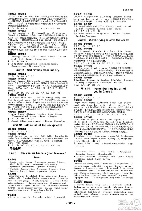 内蒙古大学出版社2024年春超越训练九年级英语下册人教版答案