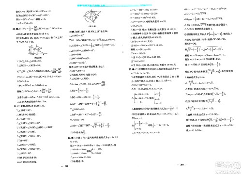 安徽教育出版社2024年春新编基础训练九年级数学下册北师大版答案