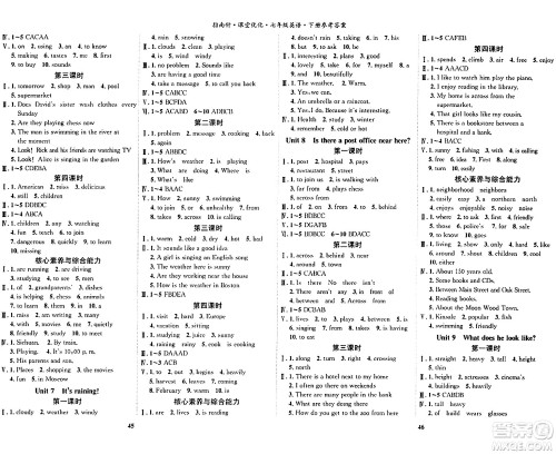 吉林教育出版社2024年春指南针课堂优化七年级英语下册人教版答案