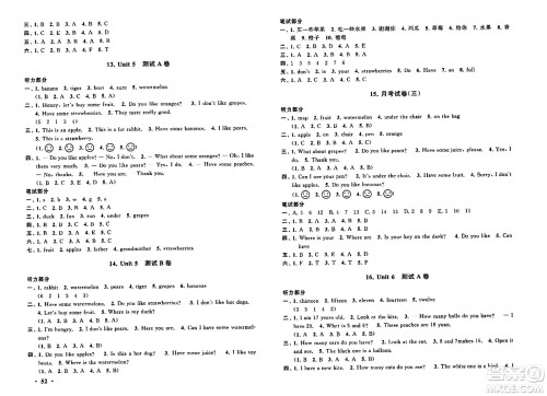 黄山书社2024年春启东黄冈大试卷三年级英语下册人教PEP版答案 黄山书社2024年春启东黄冈大试卷三年级英语下册人教PEP版答案