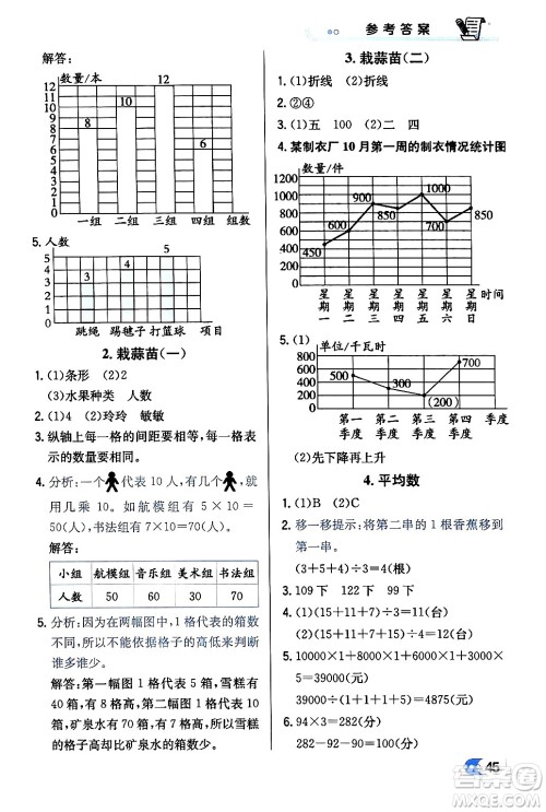 辽海出版社2024年春解透教材四年级数学下册北师大版答案