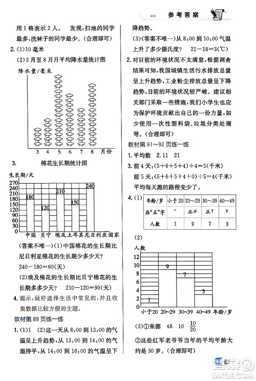 辽海出版社2024年春解透教材四年级数学下册北师大版答案