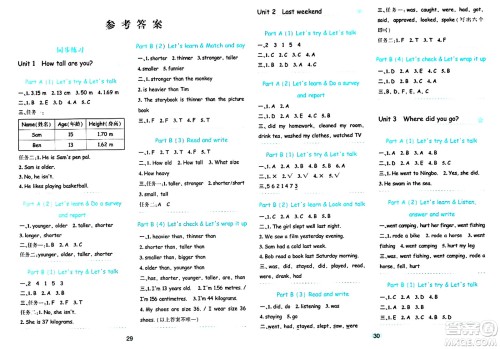 浙江教育出版社2024年春精准学与练六年级英语下册人教版答案 浙江教育出版社2024年春精准学与练六年级英语下册人教版答案