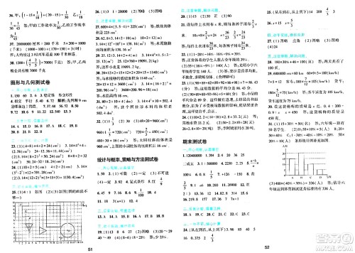 浙江教育出版社2024年春精准学与练六年级数学下册北师大版答案