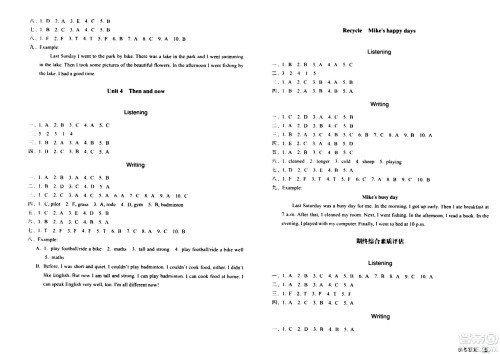 浙江教育出版社2024年春巩固与提高六年级英语下册通用版答案 浙江教育出版社2024年春巩固与提高六年级英语下册通用版答案