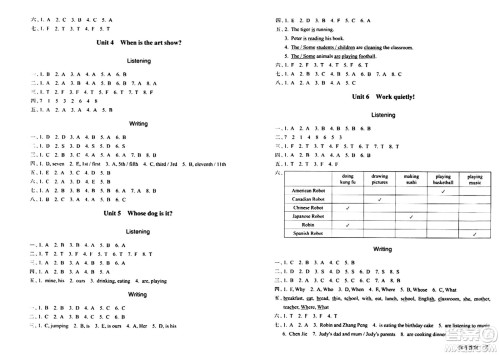 浙江教育出版社2024年春巩固与提高五年级英语下册通用版答案 浙江教育出版社2024年春巩固与提高五年级英语下册通用版答案
