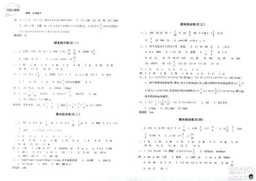 浙江教育出版社2024年春巩固与提高六年级数学下册通用版答案