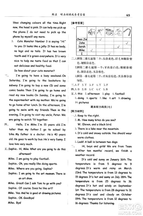龙门书局2024年春黄冈小状元满分冲刺微测验期末复习专用六年级英语下册人教PEP版答案 龙门书局2024年春黄冈小状元满分冲刺微测验期末复习专用六年级英语下册人教PEP版答案