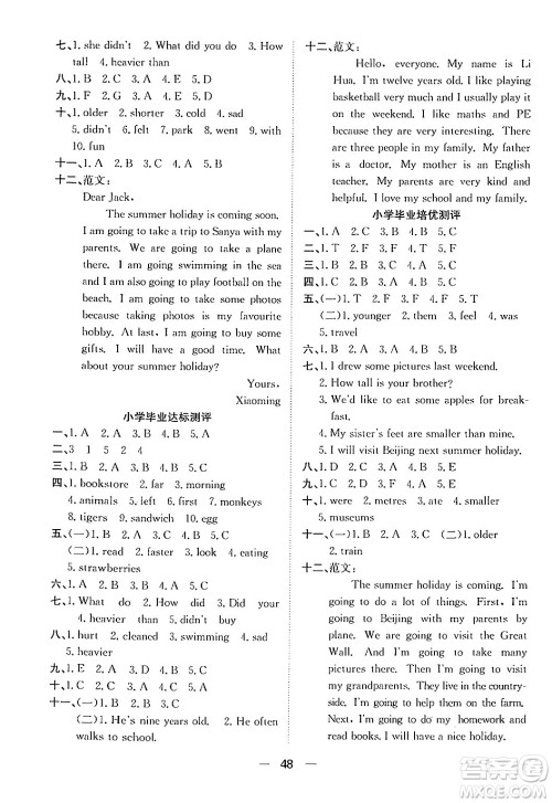合肥工业大学出版社2024年春快乐学习小学英语随堂练六年级英语下册人教PEP版答案 合肥工业大学出版社2024年春快乐学习小学英语随堂练六年级英语下册人教PEP版答案