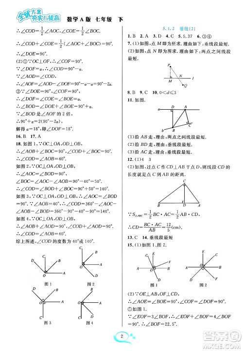 华东师范大学出版社2024年春全优方案夯实与提高七年级数学下册人教版答案