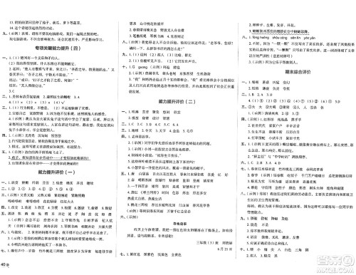 湖南教育出版社2024年春学科素养与能力提升三年级语文下册通用版答案 湖南教育出版社2024年春学科素养与能力提升三年级语文下册通用版答案