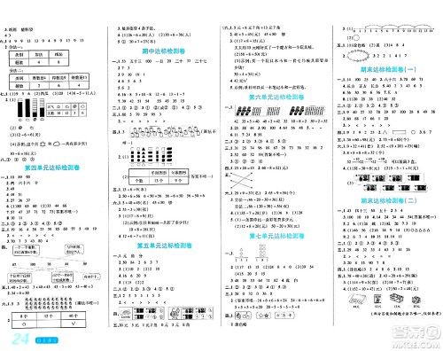 阳光出版社2024年春自主课堂一年级数学下册人教版答案