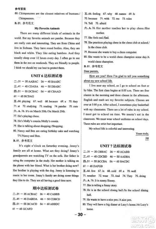 延边大学出版社2024年春全程突破初中同步导学案七年级英语下册人教版答案 延边大学出版社2024年春全程突破初中同步导学案七年级英语下册人教版答案