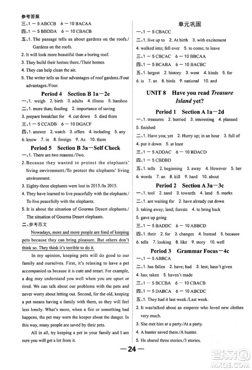 延边大学出版社2024年春全程突破初中同步导学案八年级英语下册人教版答案 延边大学出版社2024年春全程突破初中同步导学案八年级英语下册人教版答案