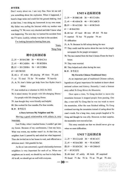 延边大学出版社2024年春全程突破初中同步导学案八年级英语下册人教版答案 延边大学出版社2024年春全程突破初中同步导学案八年级英语下册人教版答案