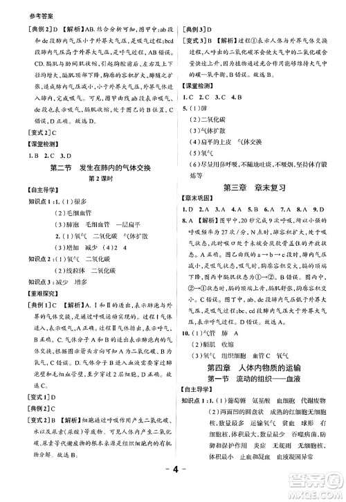 延边大学出版社2024年春全程突破初中同步导学案七年级生物下册人教版答案 延边大学出版社2024年春全程突破初中同步导学案七年级生物下册人教版答案