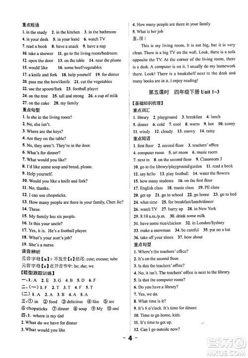 北方妇女儿童出版社2024年春全程突破六年级英语下册人教版广东专版答案