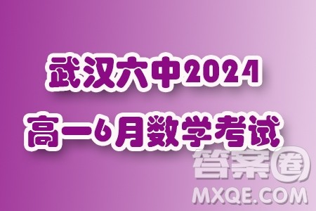 湖北武汉六中2024年高一下学期6月月考数学试卷答案