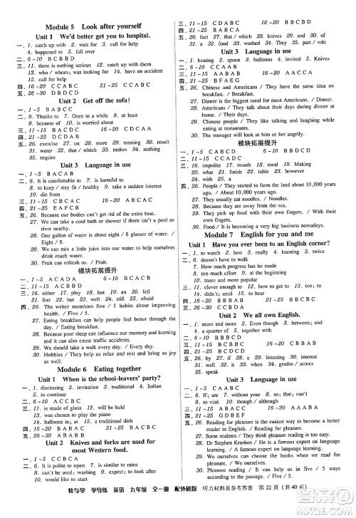 安徽人民出版社2024年春教与学学导练九年级英语下册外研版答案 安徽人民出版社2024年春教与学学导练九年级英语下册外研版答案