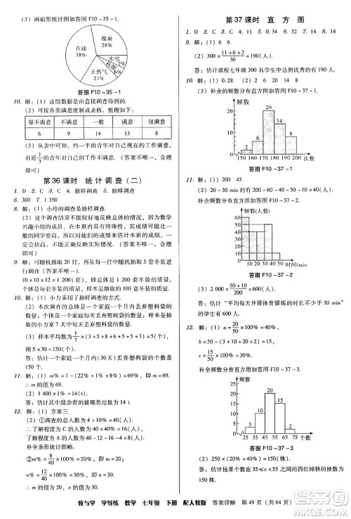 安徽人民出版社2024年春教与学学导练七年级数学下册人教版答案 安徽人民出版社2024年春教与学学导练七年级数学下册人教版答案