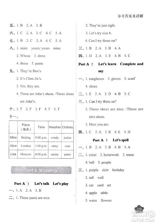 西安出版社2024年春黄冈随堂练四年级英语下册人教版答案 西安出版社2024年春黄冈随堂练四年级英语下册人教版答案