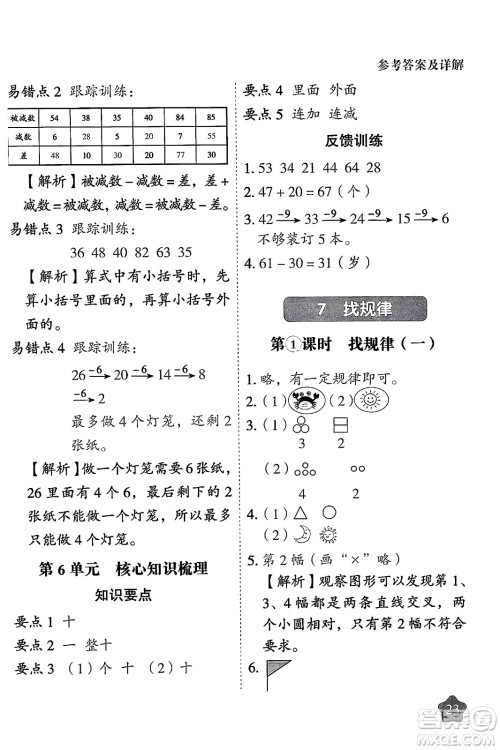 西安出版社2024年春黄冈随堂练一年级数学下册人教版答案