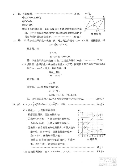 2024重庆中考数学A卷真题答案 2024重庆中考数学A卷真题答案
