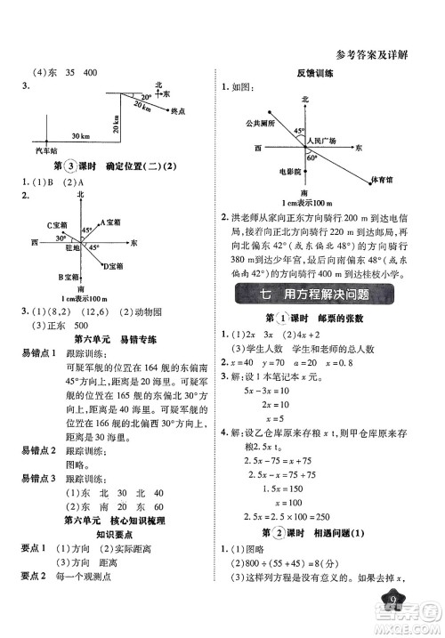 西安出版社2024年春黄冈随堂练五年级数学下册北师大版答案
