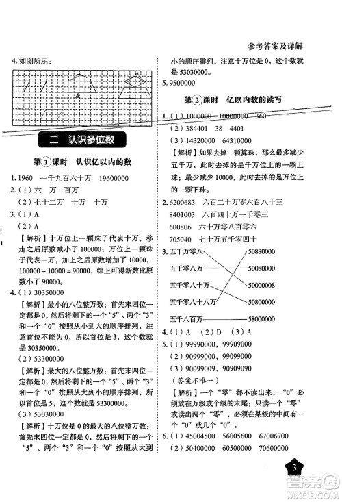 西安出版社2024年春黄冈随堂练四年级数学下册苏教版答案