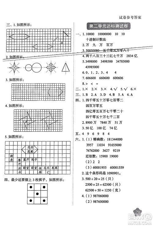 西安出版社2024年春黄冈随堂练四年级数学下册苏教版答案