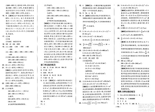 湖南少年儿童出版社2024年春智慧随堂练六年级数学下册人教版答案