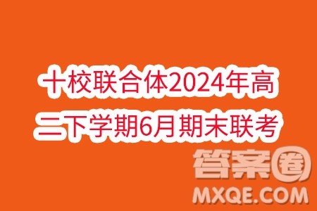 浙江温州十校联合体2024年高二下学期6月期末联考数学试题答案